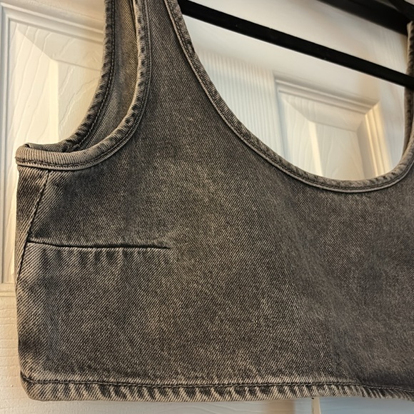 NWT Zara Charcoal Denim bralette Top!! - Picture 4 of 6